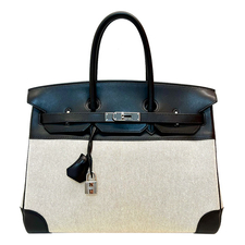 HERMES BIRKINVINTAGE 35 TOILE VEAU BOX PHW