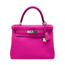 HERMES KELLY RETOURNE 28 VEAU TOGO ROSE POURPRE PHW