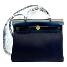 HERMES HERBAG31 VACHE HUNTERTOILE MILITAIRE NOIR GHW