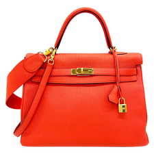 HERMES HERMESKELLY 35 VEAU TOGO CAPUCINE GHW