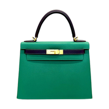 HERMES KELLY28 VEAU EPSOM VERT JADE RAISIN GHW SPECIAL ORDER